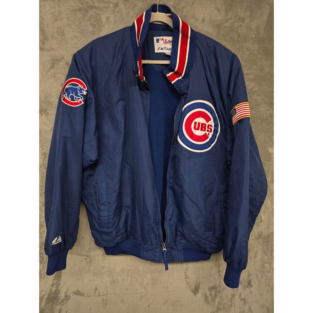 Majestic Chicago Cubs Authentic Collection Dugout Jacket Mens XXL Blue MLB Zip